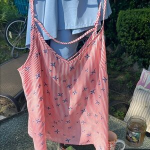 Primark Red and Blue Striped Camisole